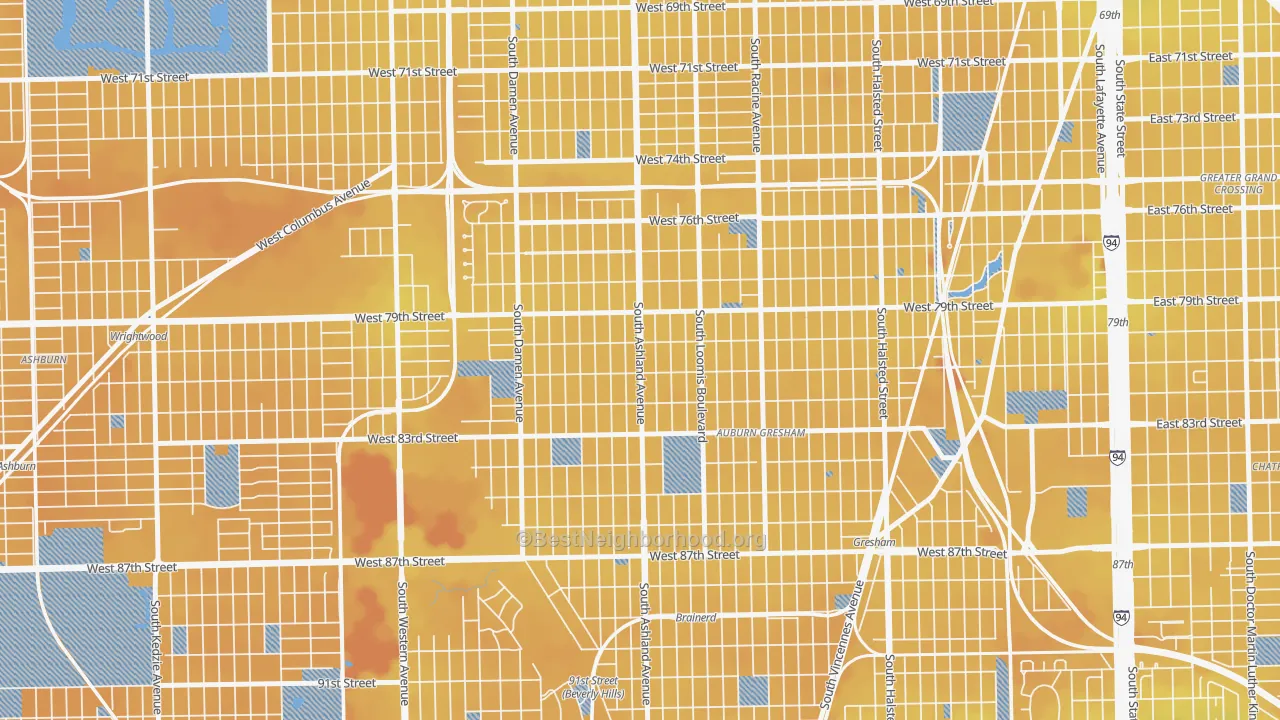 Transit Grade map of South Englewood, Chicago, IL