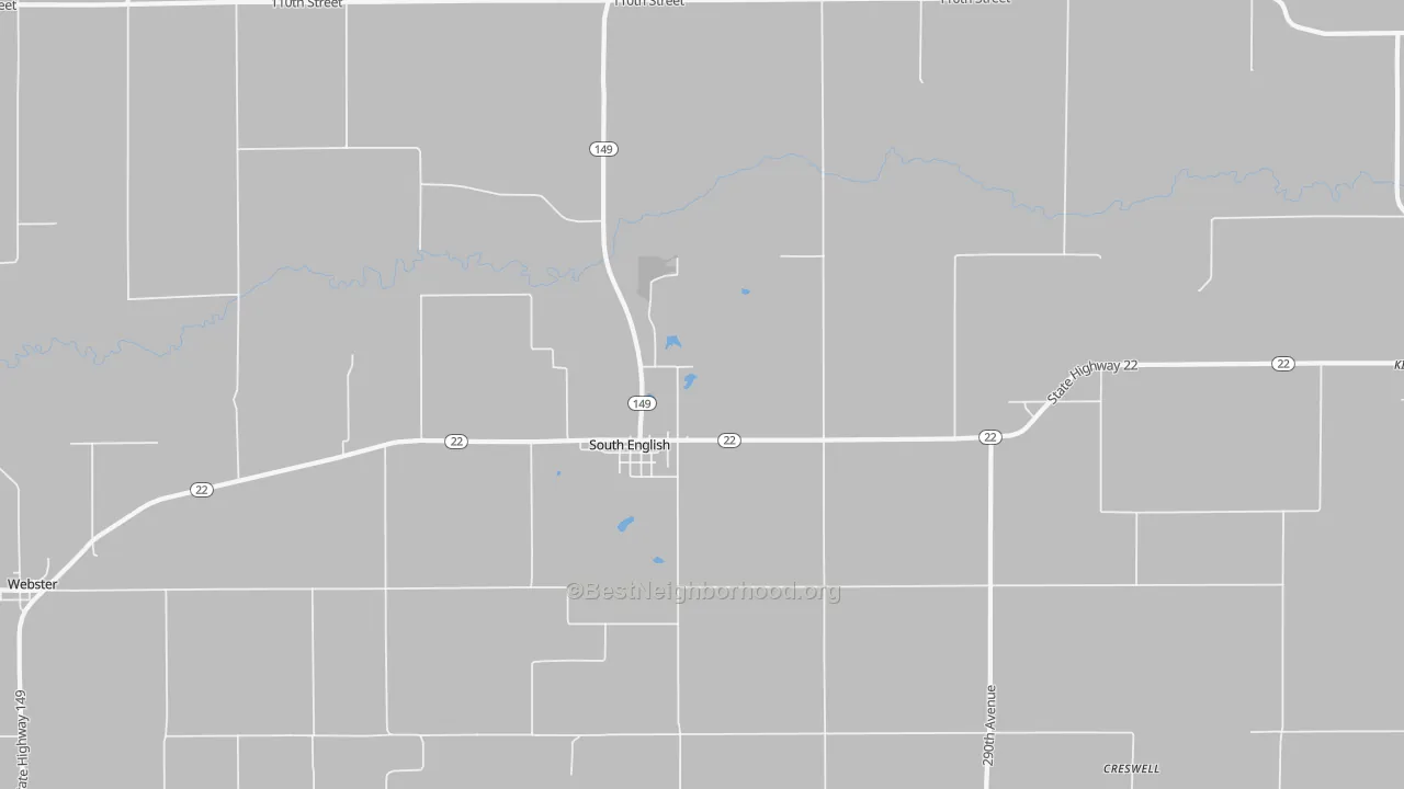 Transit Grade map of South English, IA