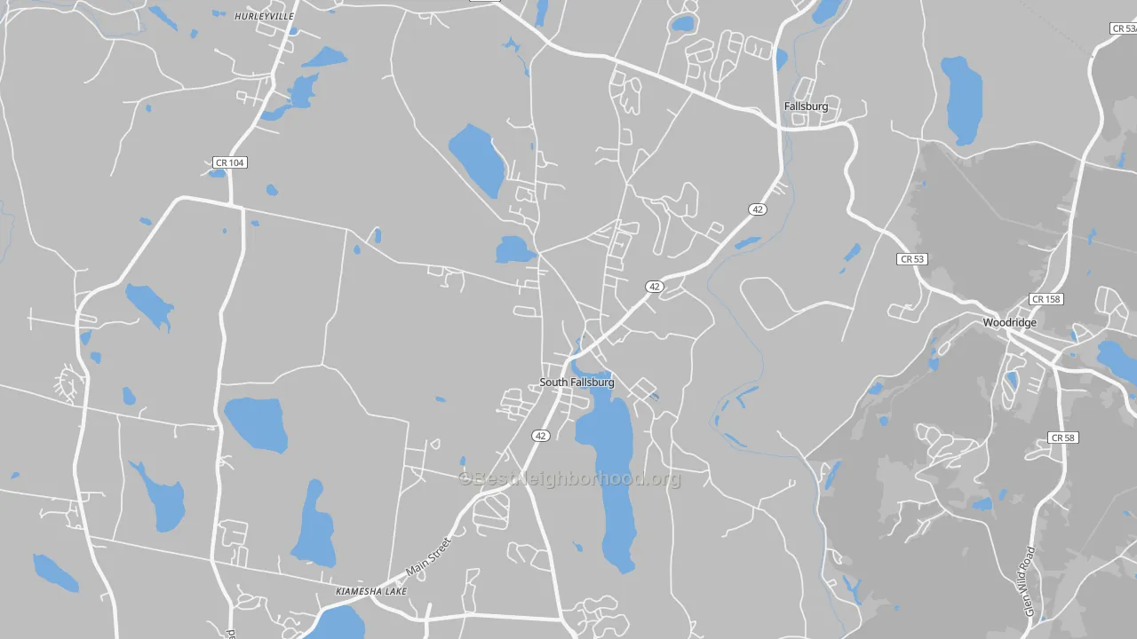 Transit Grade map of South Fallsburg, NY