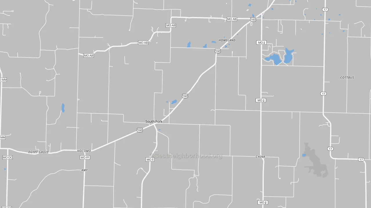 Transit Grade map of South Fork, MO