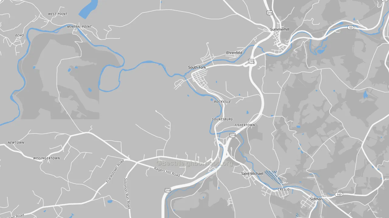 Transit Grade map of South Fork, PA