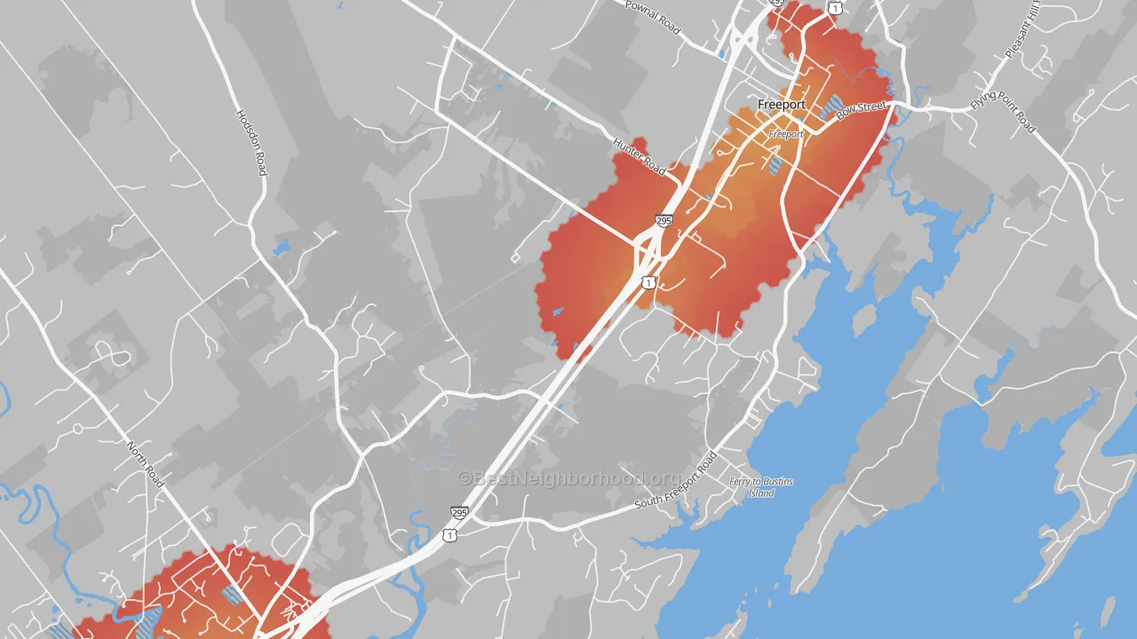 Transit Grade map of South Freeport, ME