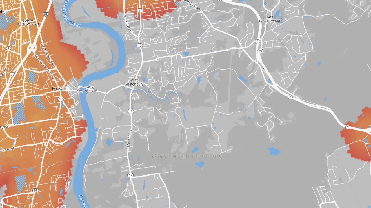 Transit Grade map of South Glastonbury, CT