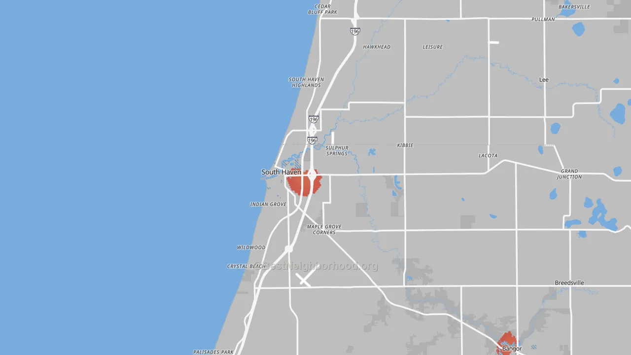 Transit Grade map of South Haven, MI