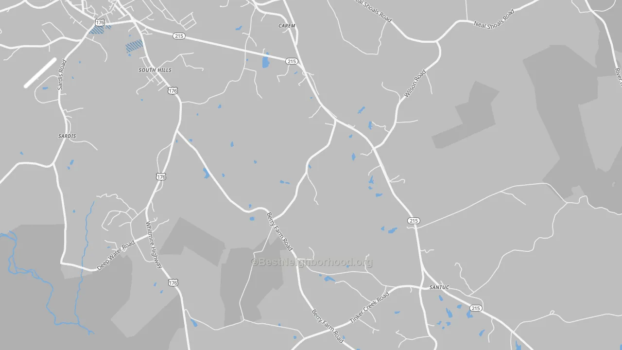 Transit Grade map of South Hills, SC