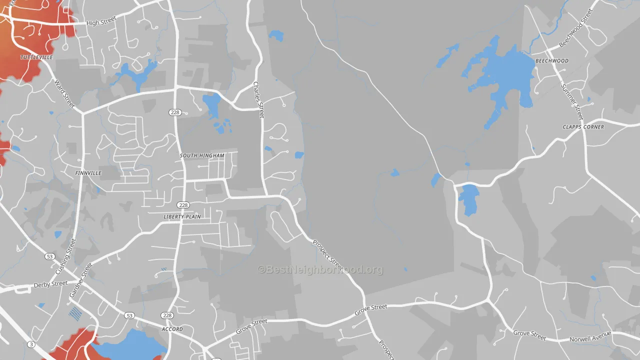 Transit Grade map of South Hingham, MA