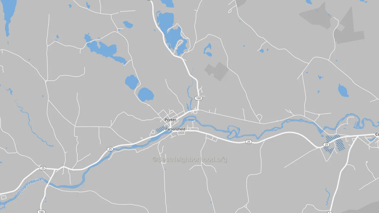 Transit Grade map of South Hiram, ME