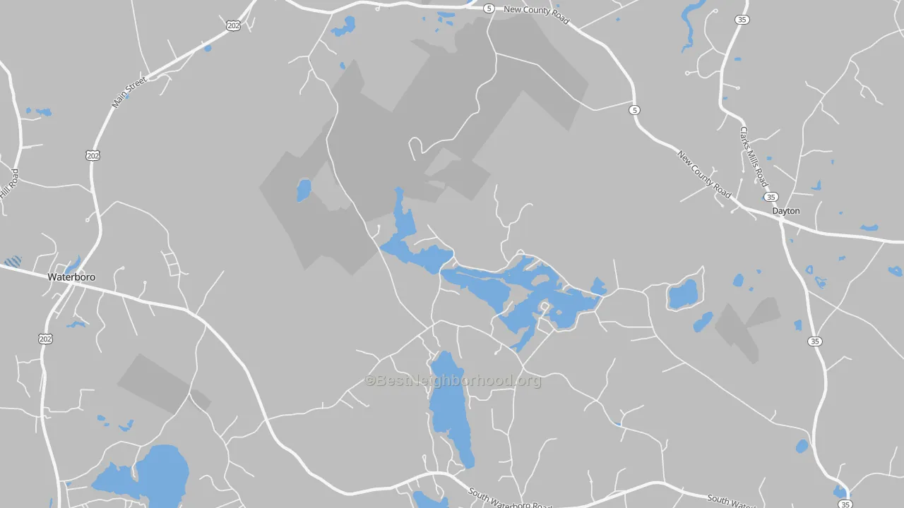 Transit Grade map of South Hollis, ME