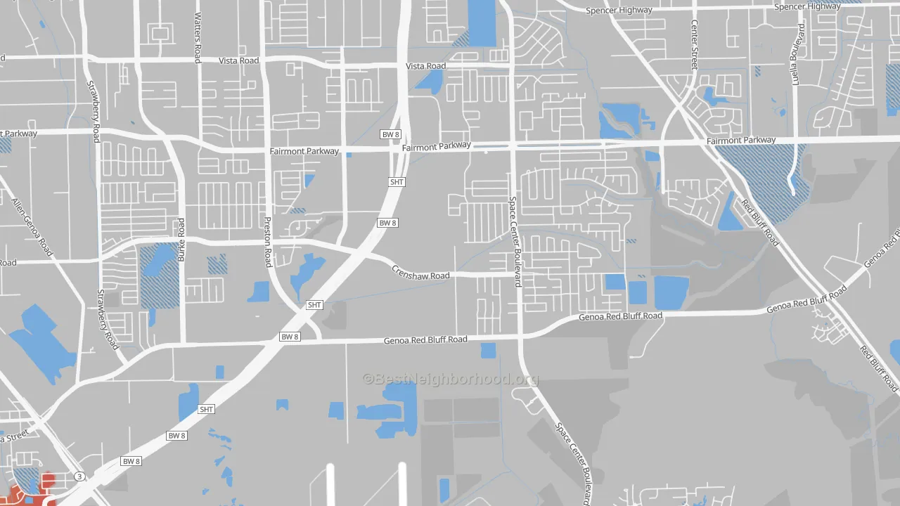 Transit Grade map of South Houston Gardens, Pasadena, TX