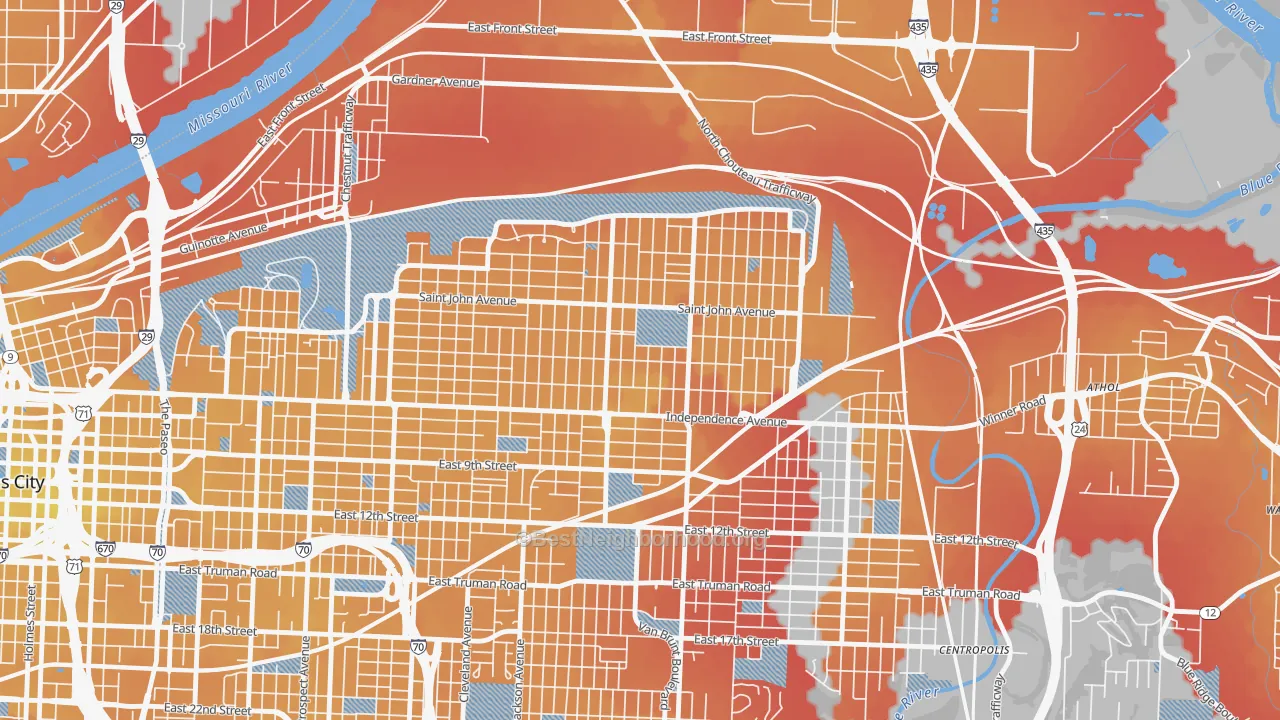 Transit Grade map of South India Mound, Kansas City, MO