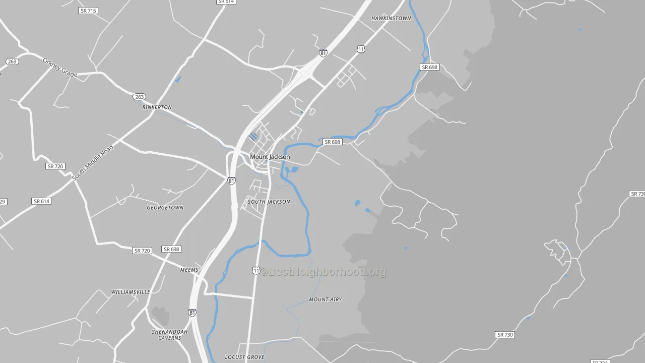 Transit Grade map of South Jackson, VA