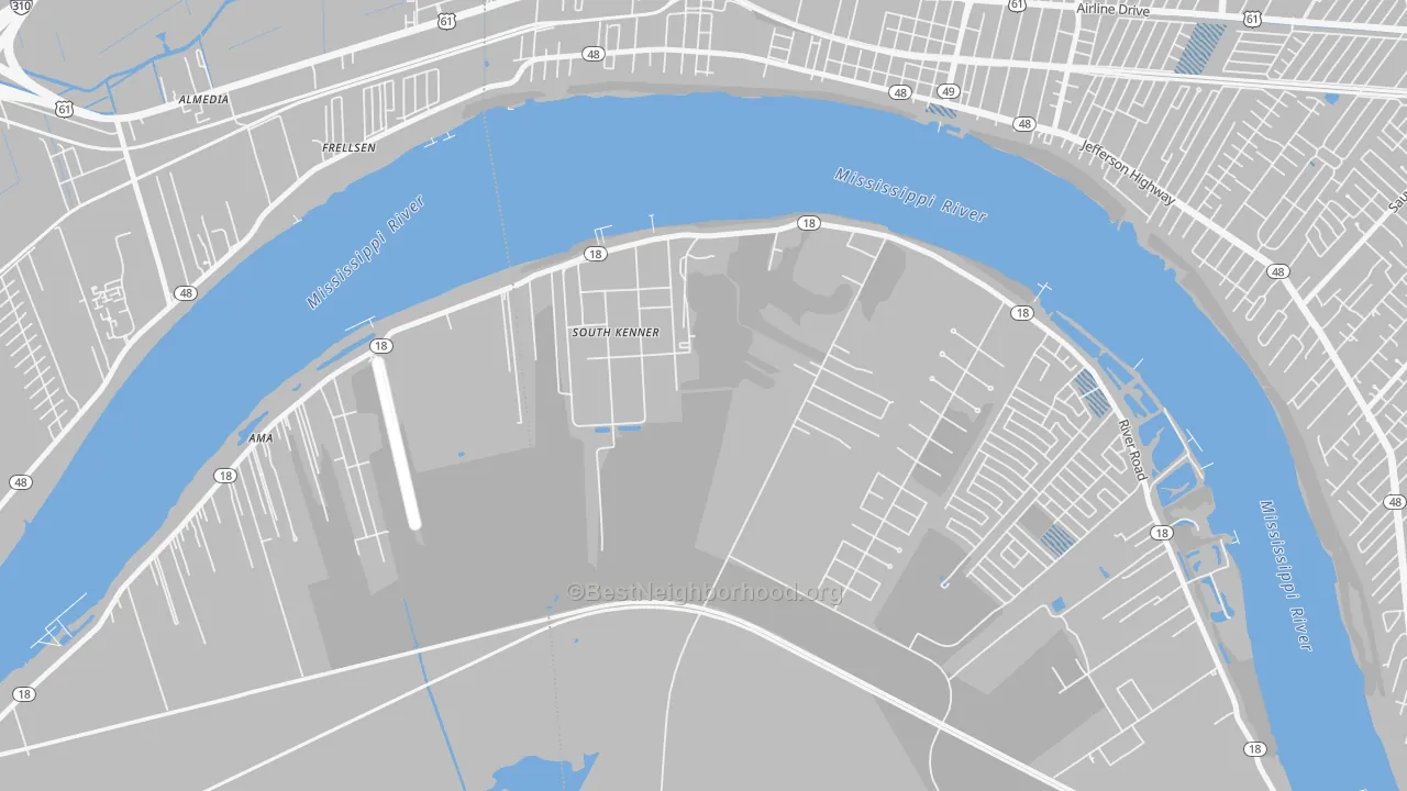 Transit Grade map of South Kenner, LA