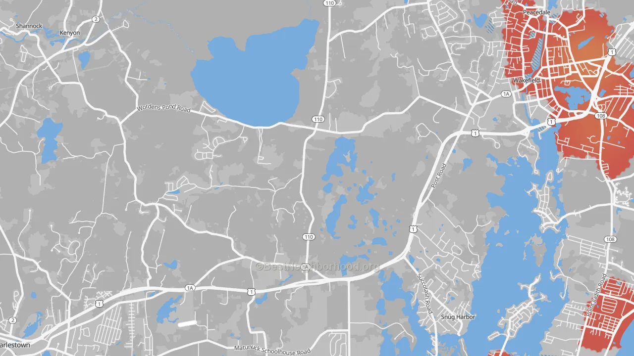Transit Grade map of South Kingstown, RI