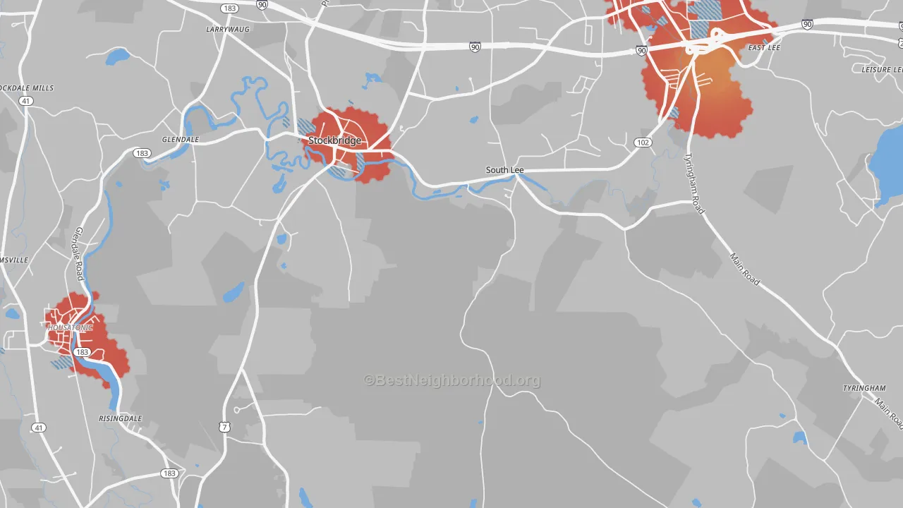 Transit Grade map of South Lee, MA