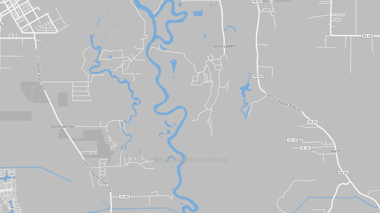 Transit Grade map of South Liberty, TX