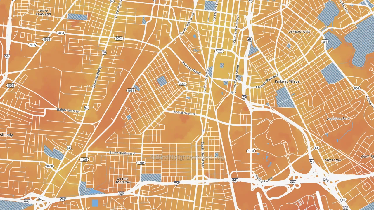 Transit Grade map of South Louisville, Louisville, KY