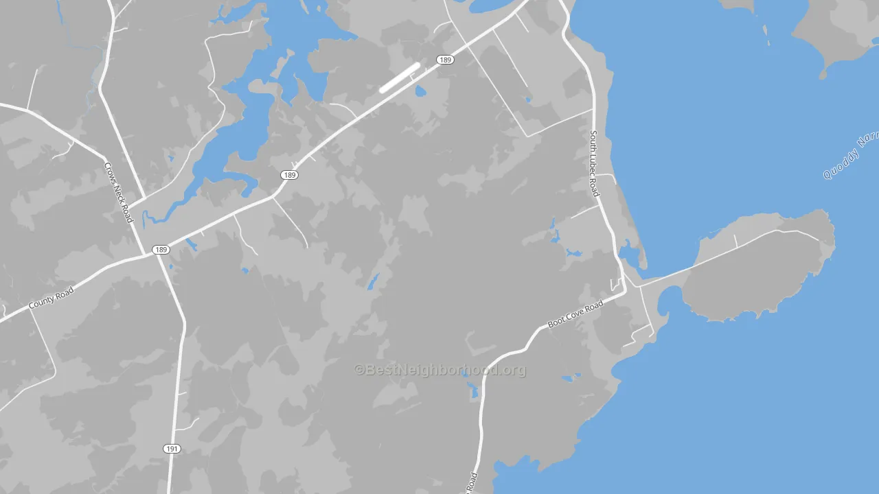 Transit Grade map of South Lubec, ME