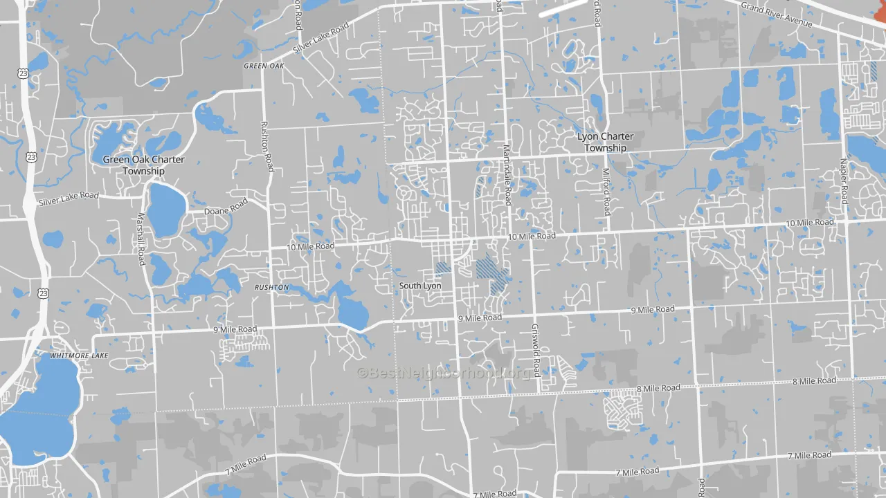 Transit Grade map of South Lyon, MI