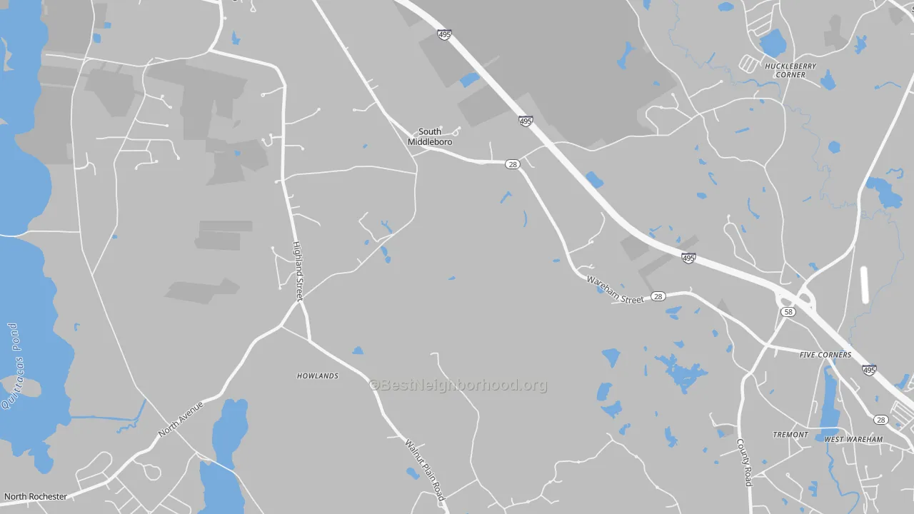Transit Grade map of South Middleboro, MA