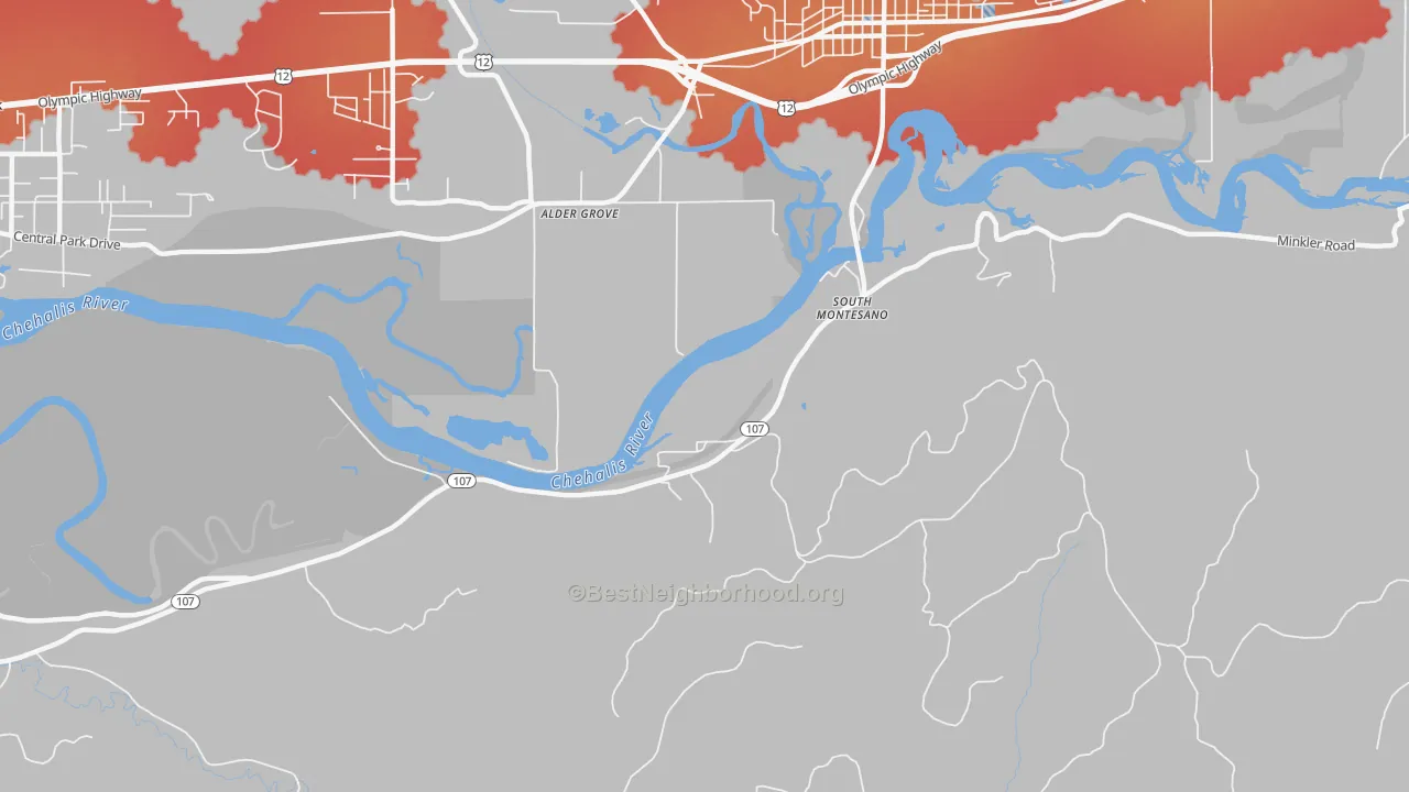 Transit Grade map of South Montesano, WA