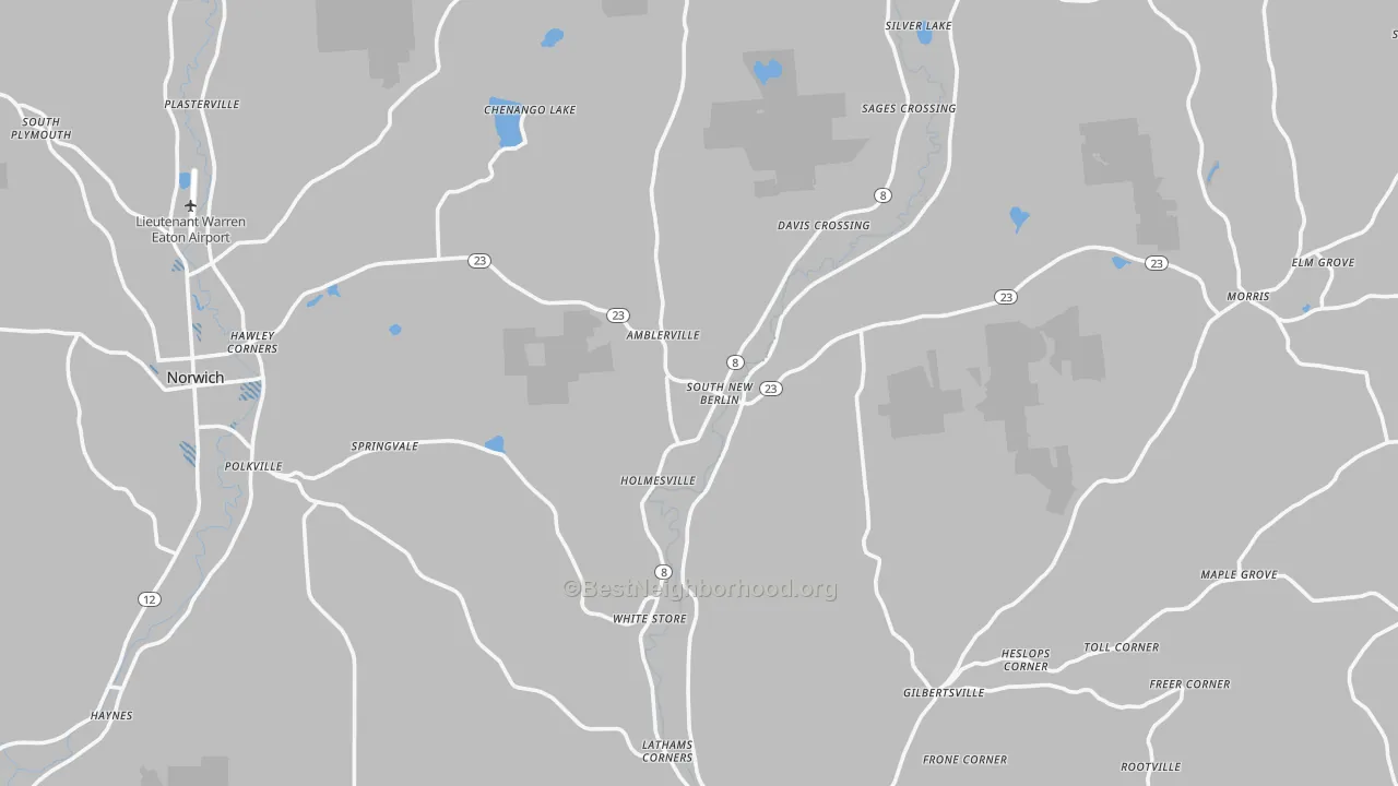 Transit Grade map of South New Berlin, NY