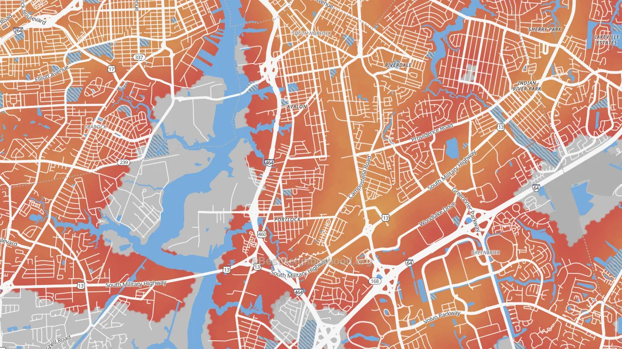 Transit Grade map of South Norfolk, Chesapeake, VA