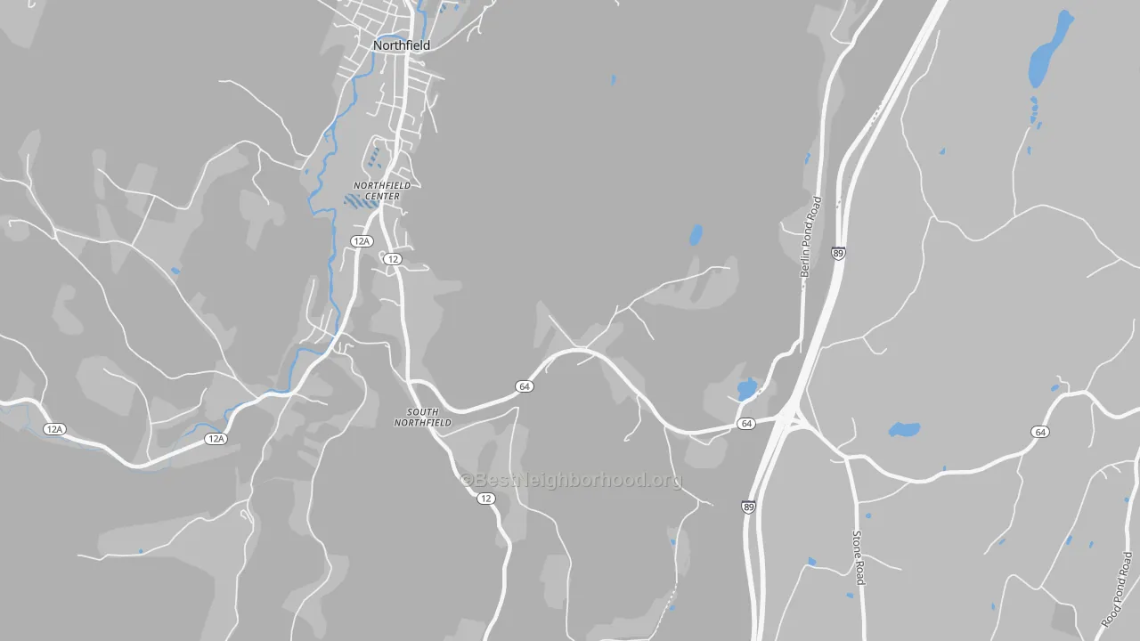 Transit Grade map of South Northfield, VT