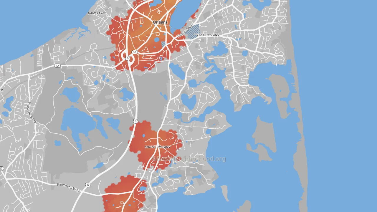 Transit Grade map of South Orleans, MA
