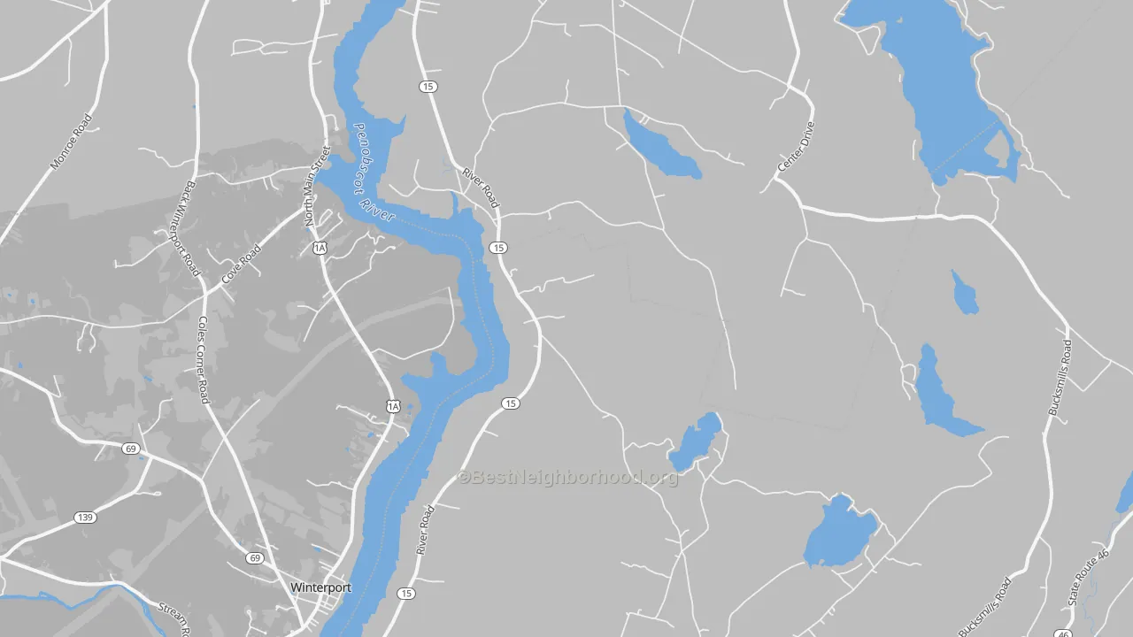 Transit Grade map of South Orrington, ME