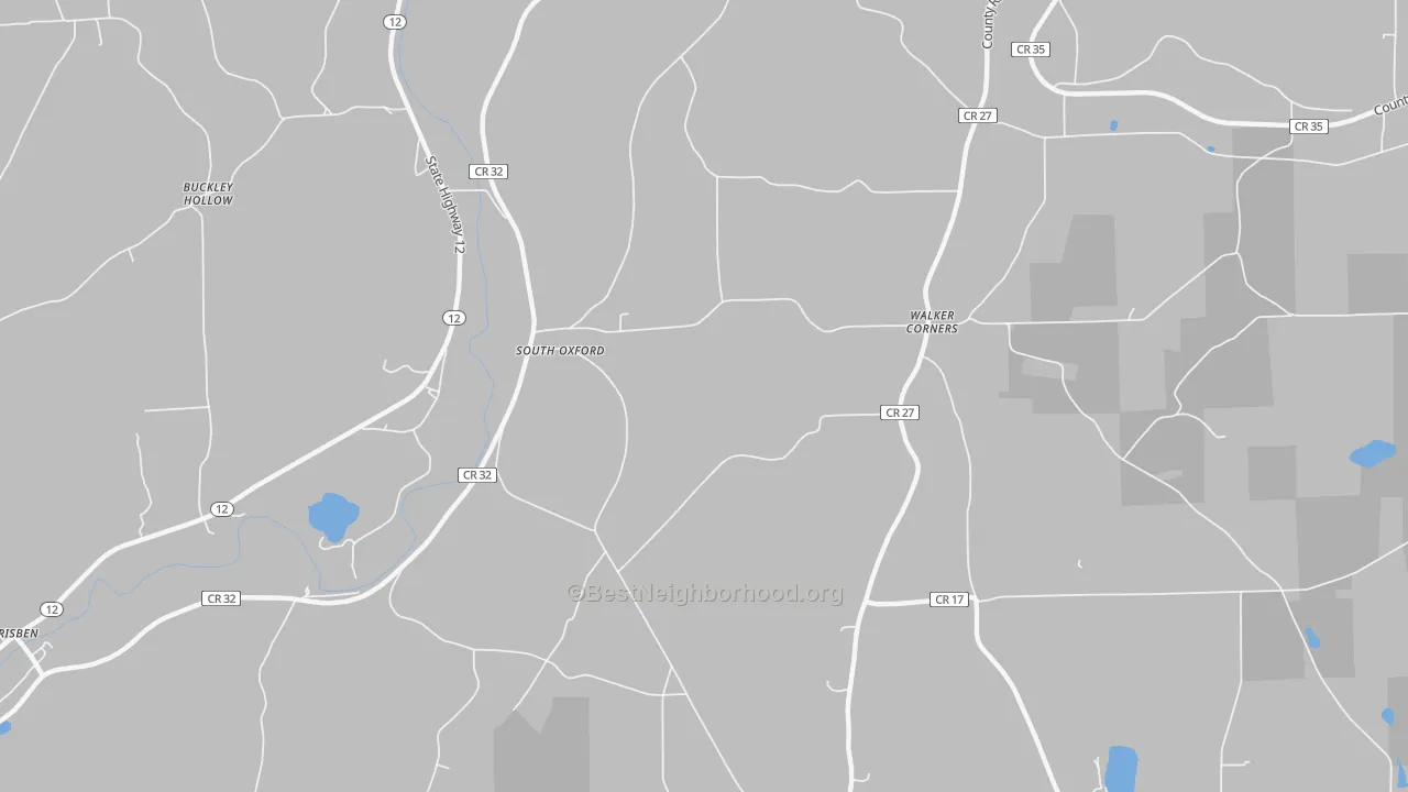 Transit Grade map of South Oxford, NY