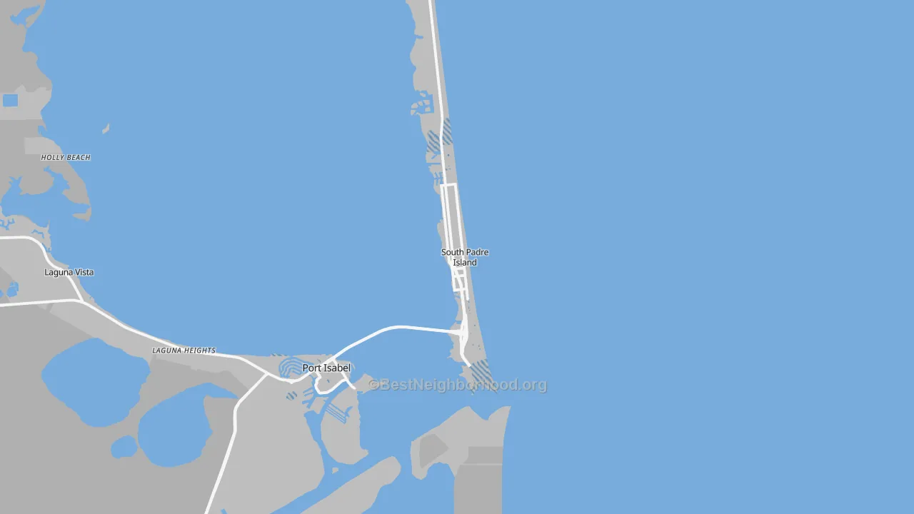 Transit Grade map of South Padre Island, TX