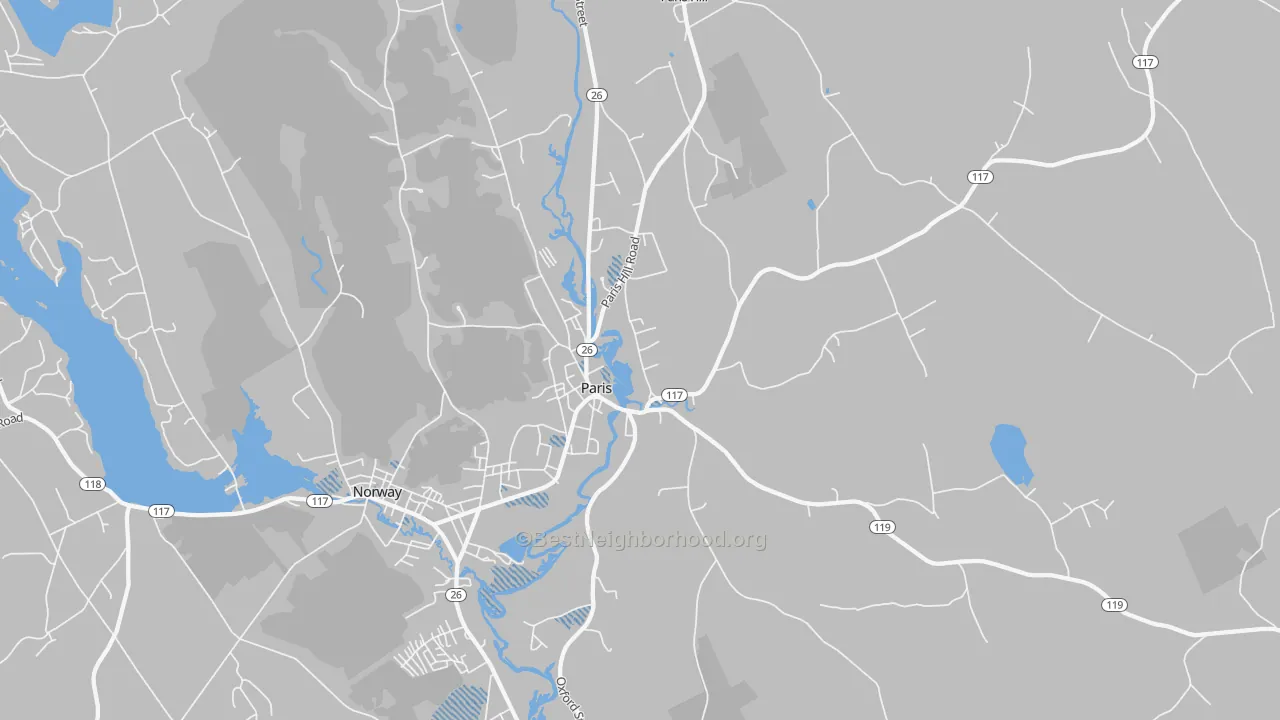 Transit Grade map of South Paris, ME