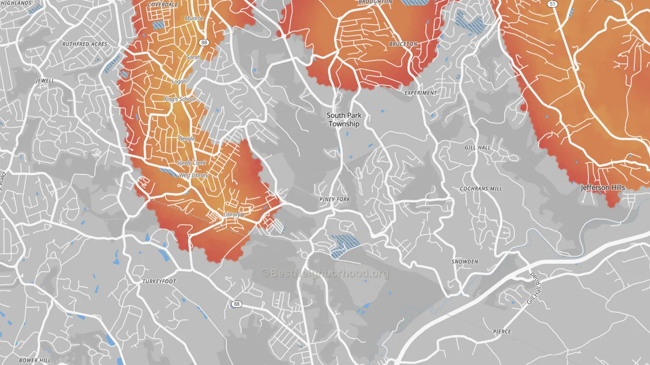 Transit Grade map of South Park Township, PA