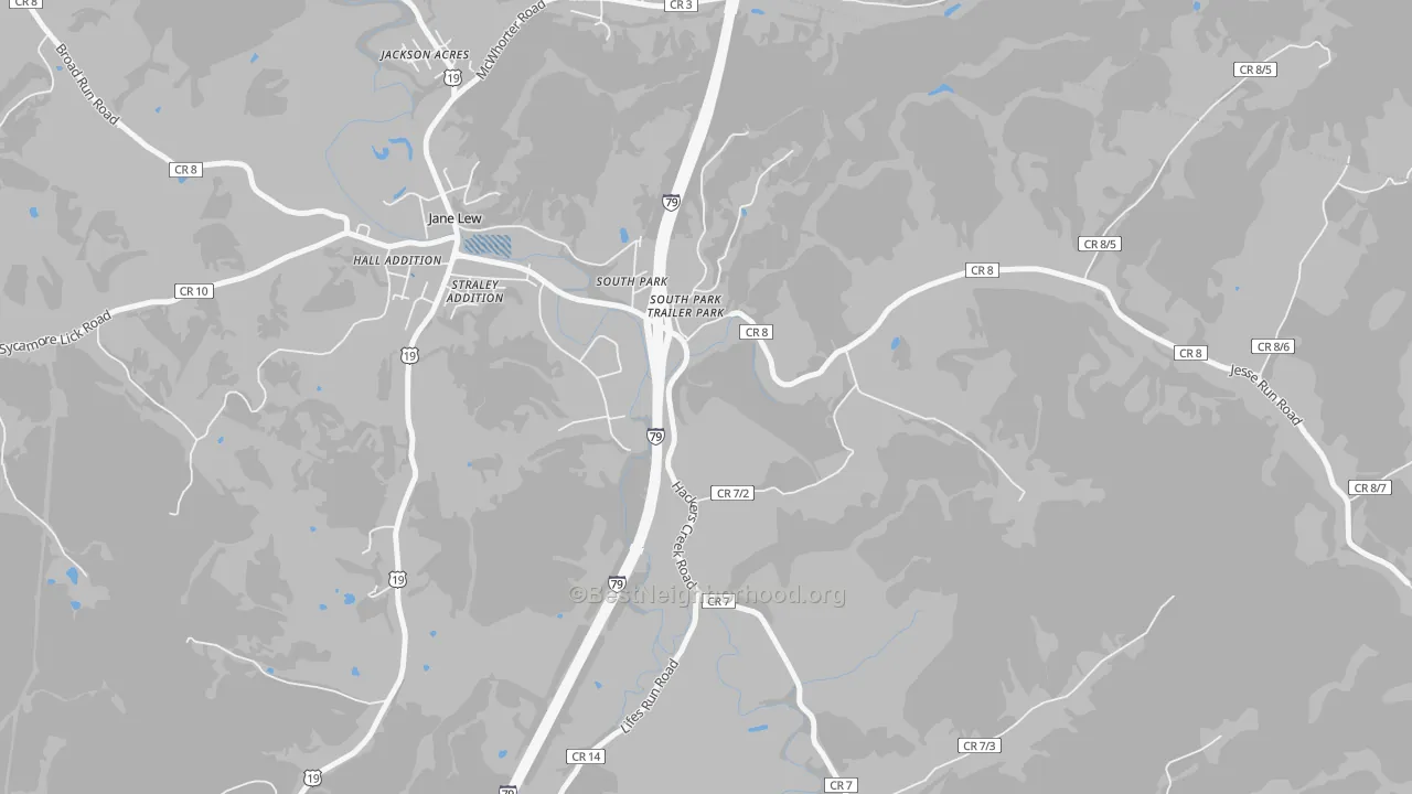 Transit Grade map of South Park, WV