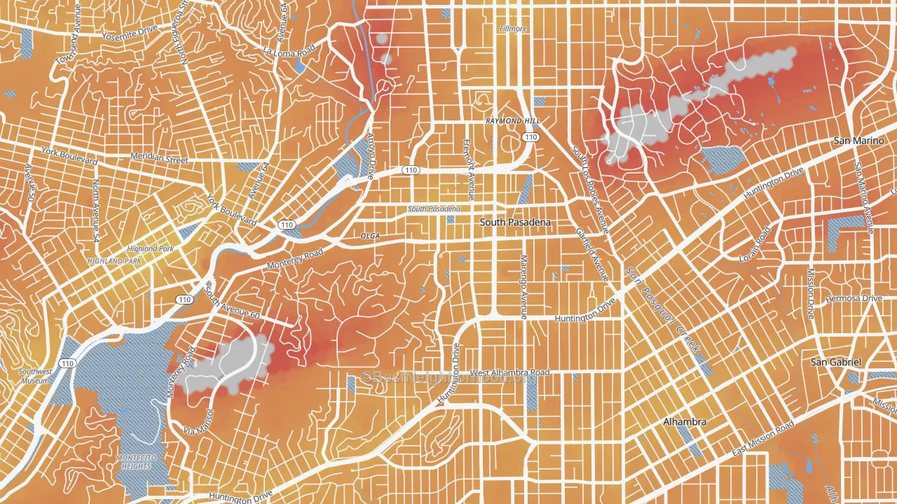 Transit Grade map of South Pasadena, CA