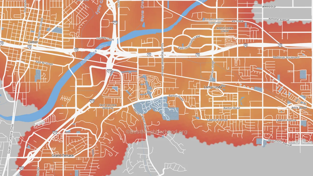 Transit Grade map of South Pointe, San Bernardino, CA