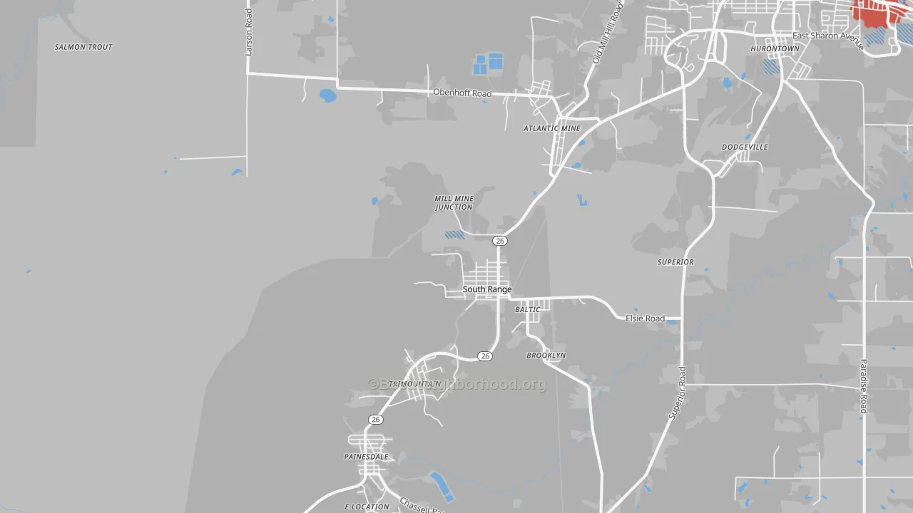 Transit Grade map of South Range, MI