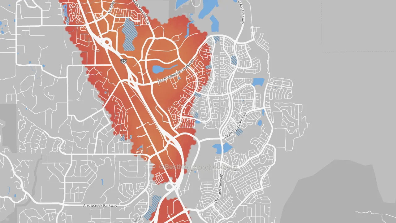 Transit Grade map of South Reno, Reno, NV