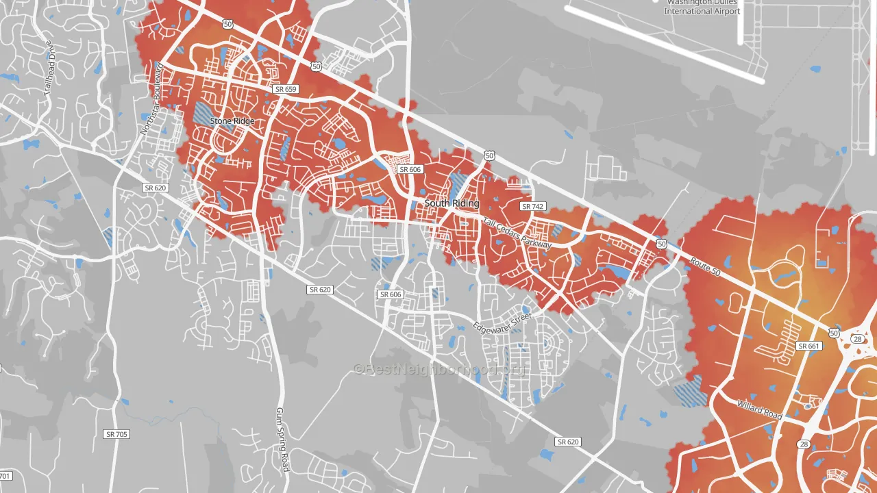 Transit Grade map of South Riding, VA