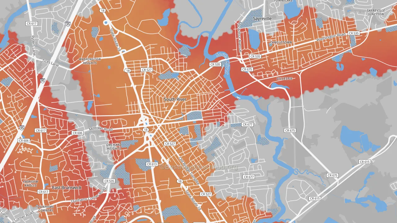 Transit Grade map of South River, NJ