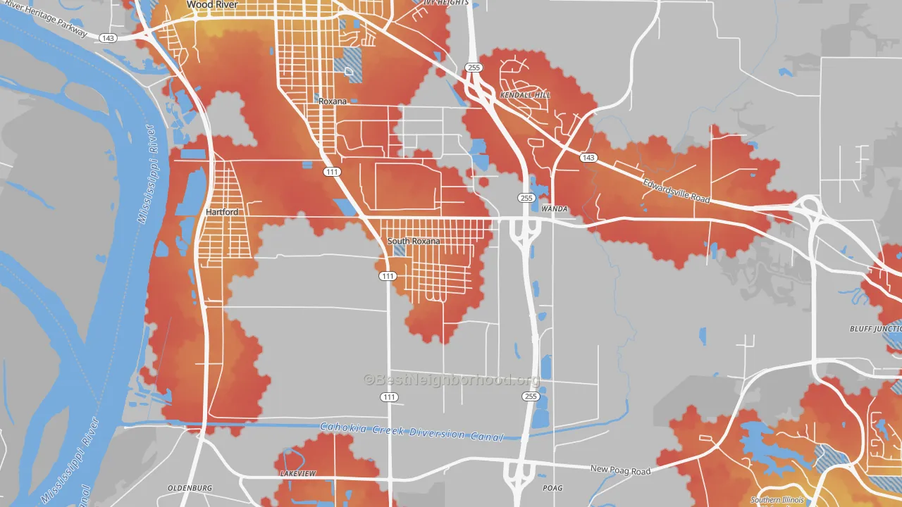 Transit Grade map of South Roxana, IL