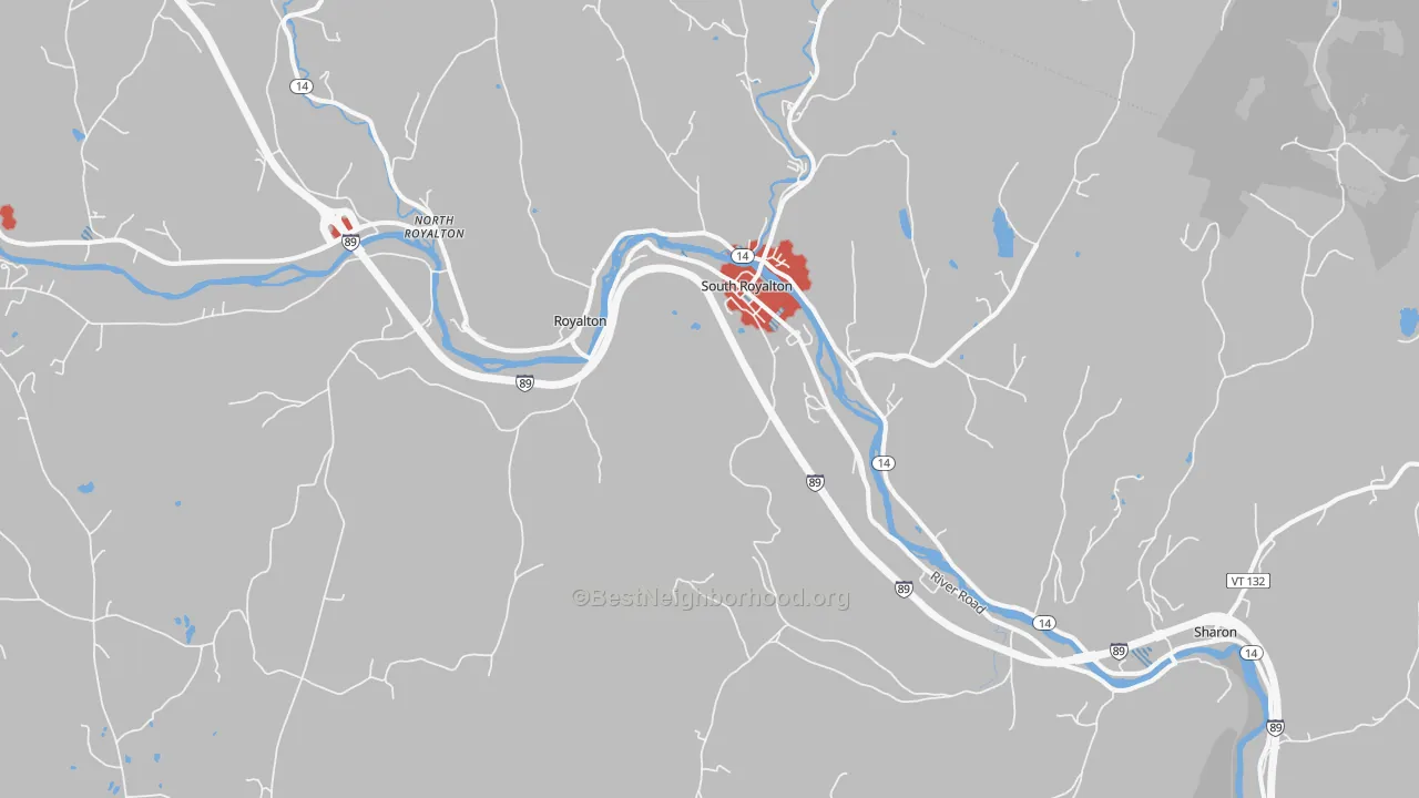 Transit Grade map of South Royalton, VT