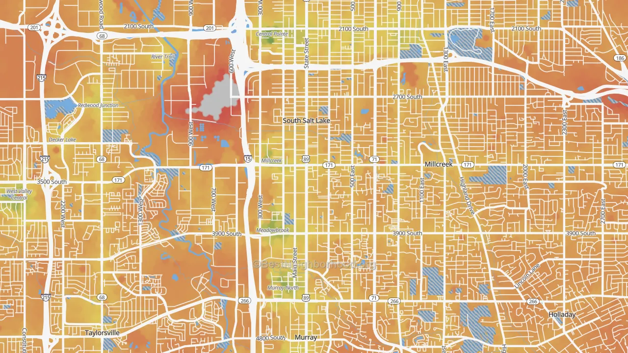 Transit Grade map of South Salt Lake, UT