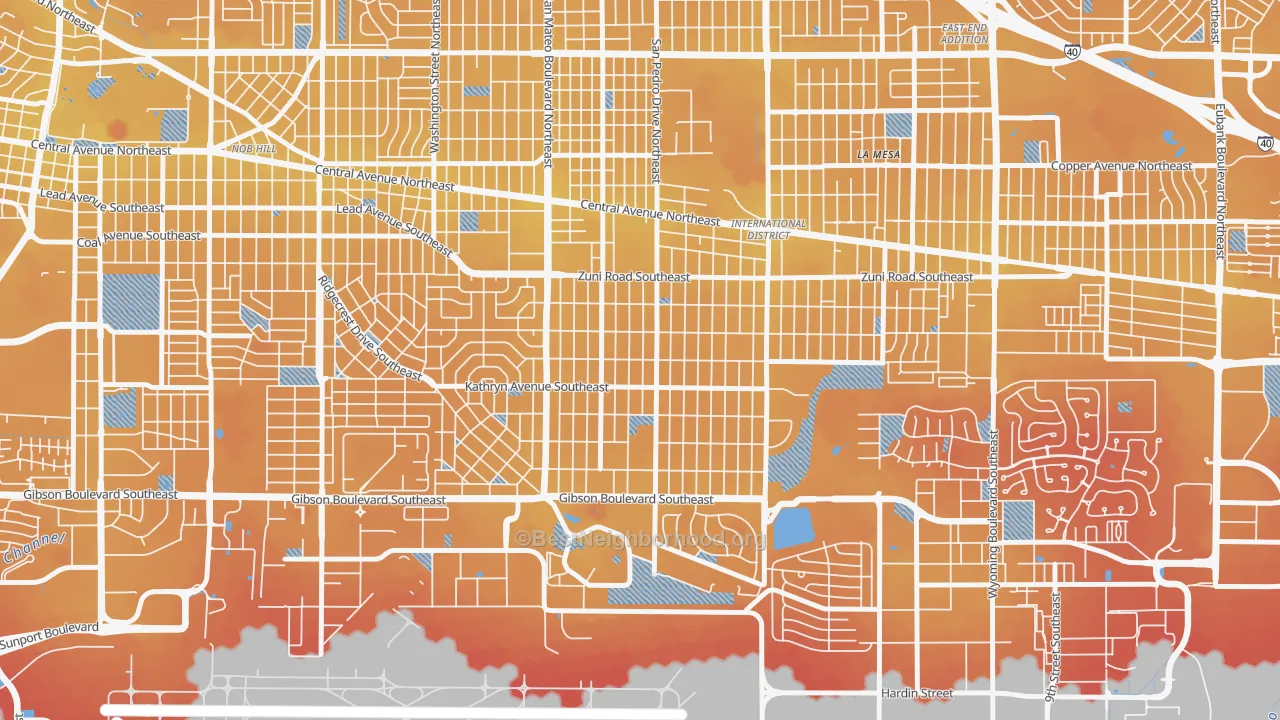 Transit Grade map of South San Pedro, Albuquerque, NM
