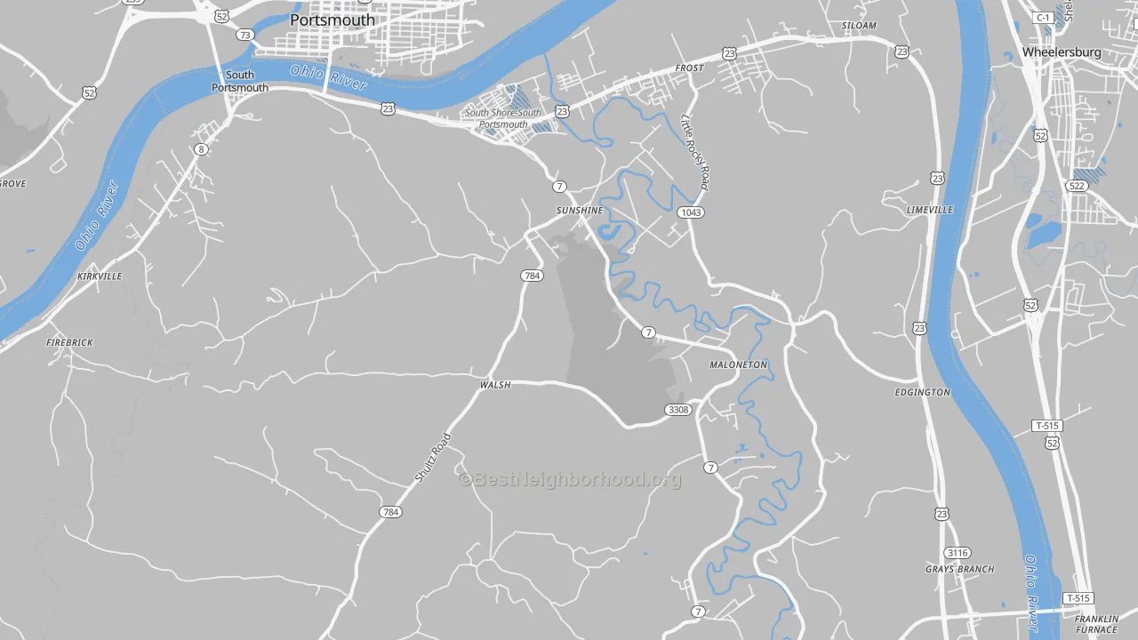 Transit Grade map of South Shore, KY