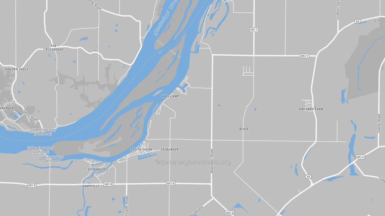 Transit Grade map of South Shore, MO