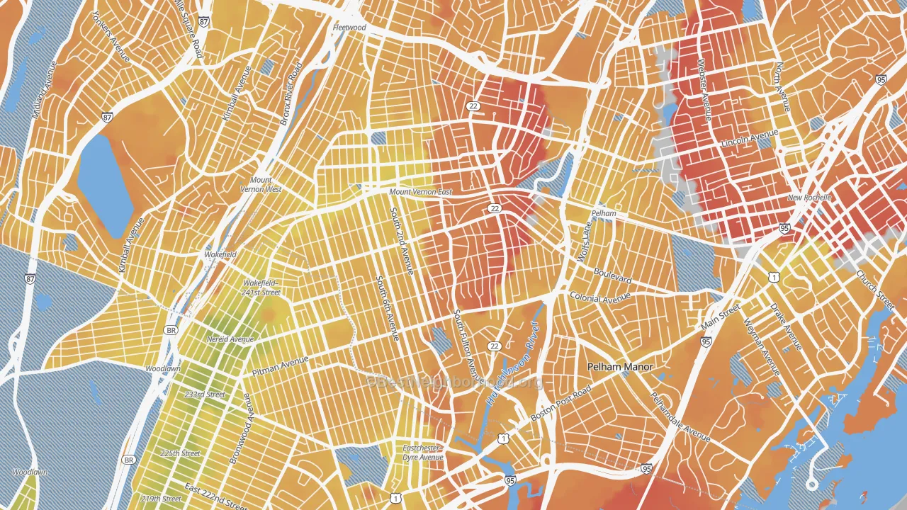Transit Grade map of South Side, Mount Vernon, NY