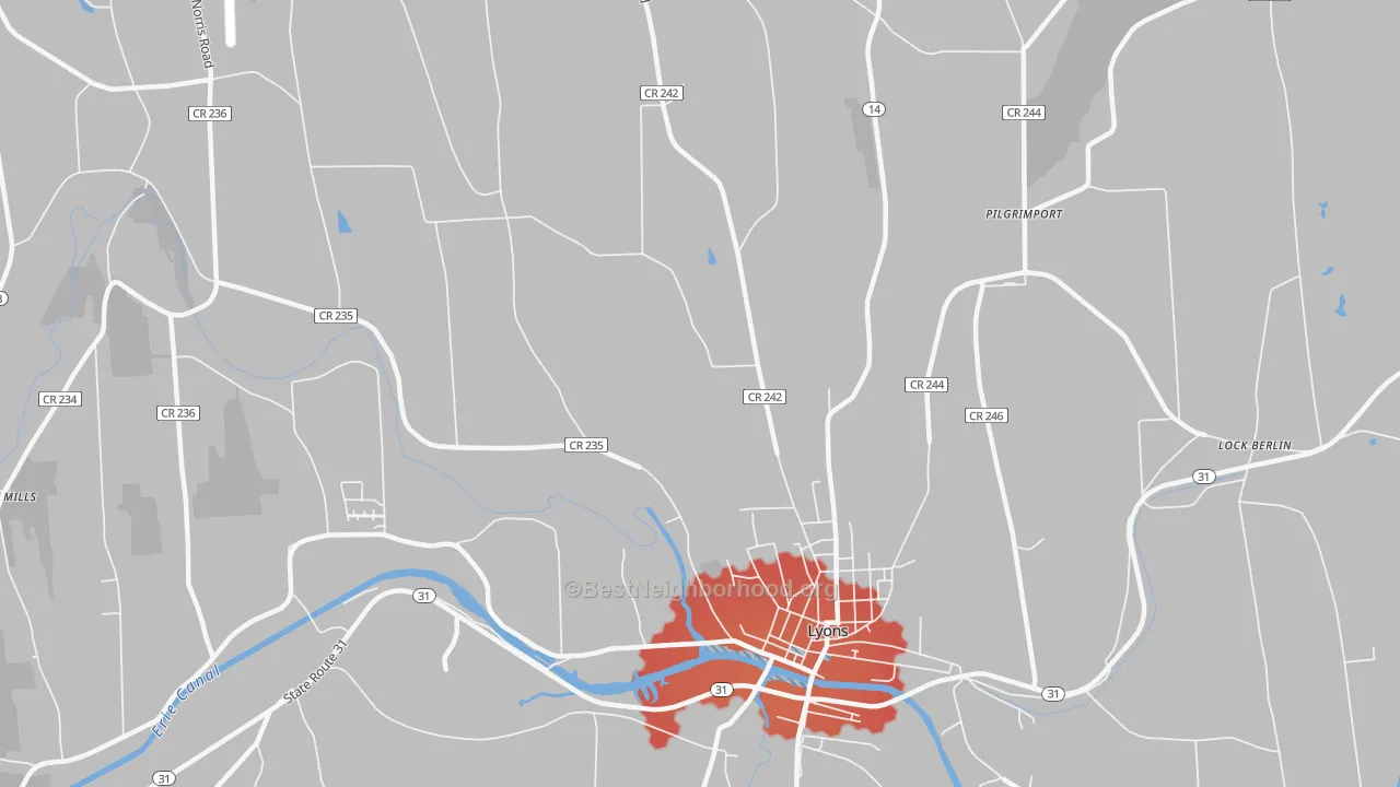 Transit Grade map of South Sodus, NY