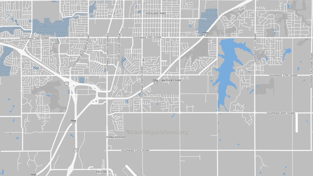Transit Grade map of South Southeast 3, Topeka, KS