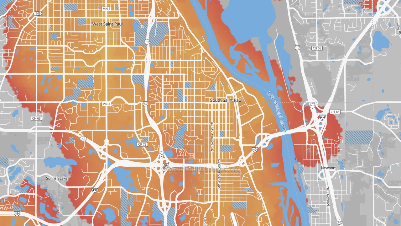 Transit Grade map of South St. Paul, MN